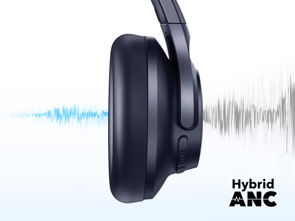 soundcore by Anker Q20i kabelloser Bluetooth Over-Ear-Kopfhörer | mit Hybrid Active Noise Cancelling, 40h im ANC-Modus, Hi-Res Audio, tiefer Bass, Personalisierung per App, Dual-Verbindung
